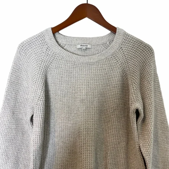 MADEWELL Waffle-Stitch Raglan Sleeve Supersoft Yarn Sweater - Picture 3 of 9